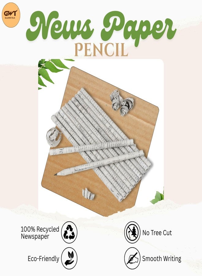 GoodWill Tech Seeds Pencil-Recycled News Paper-Eco-Friendly-Plantable Pencils Old Newspaper (Newspaper Pencil, 10) - Image 4